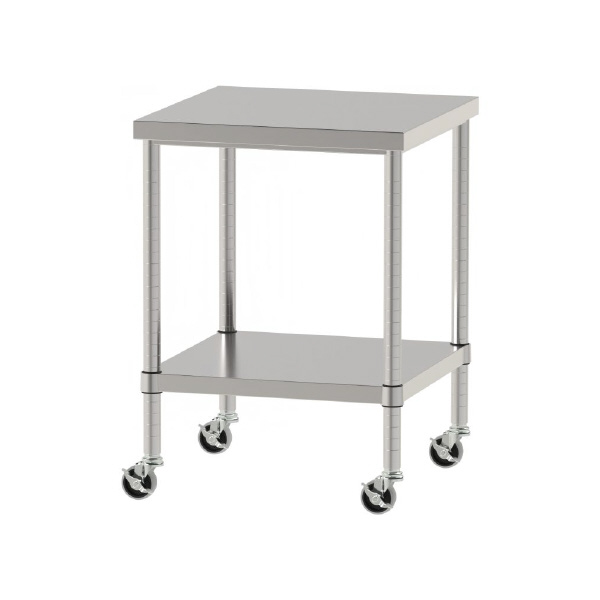 山金工業（株） ステンレスワークテーブル 移動式 H827 SUS430 棚板付きタイプ WBC ステンレステーブル（ＳＵＳ４３０）移動式 WBC-6060-U75-H827