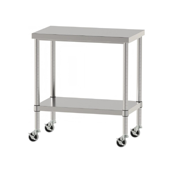 山金工業（株） ステンレスワークテーブル 移動式 H827 SUS430 棚板付きタイプ WBC ステンレステーブル（ＳＵＳ４３０）移動式 WBC-7545-U75-H827