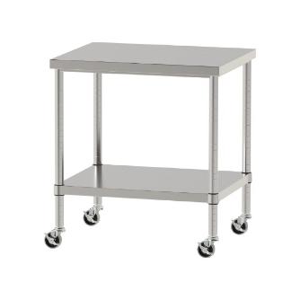 山金工業（株） ステンレスワークテーブル 移動式 H827 SUS430 棚板付きタイプ WBC ステンレステーブル（ＳＵＳ４３０）移動式 WBC-7560-U75-H827