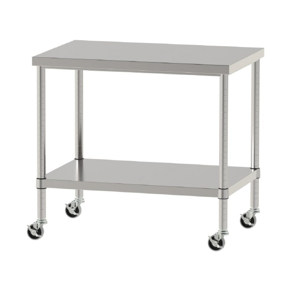 山金工業（株） ステンレスワークテーブル 移動式 H827 SUS430 棚板付きタイプ WBC ステンレステーブル（ＳＵＳ４３０）移動式 WBC-9060-U75-H827