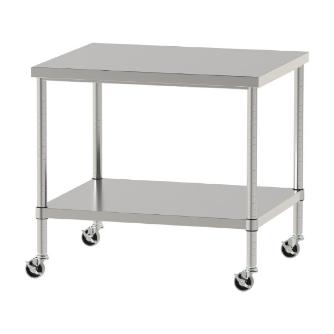 山金工業（株） ステンレスワークテーブル 移動式 H827 SUS430 棚板付きタイプ WBC ステンレステーブル（ＳＵＳ４３０）移動式 WBC-9075-U75-H827