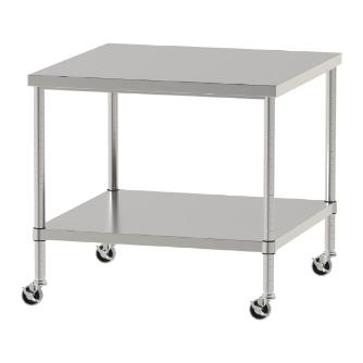 山金工業（株） ステンレスワークテーブル 移動式 H827 SUS430 棚板付きタイプ WBC ステンレステーブル（ＳＵＳ４３０）移動式 WBC-9090-U75-H827