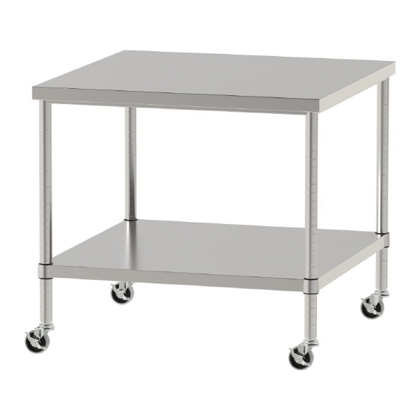 山金工業（株） ステンレスワークテーブル 移動式 H827 SUS430 棚板付きタイプ WBC ステンレステーブル（ＳＵＳ４３０）移動式 WBC-9090-U75-H827