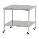 山金工業（株） ステンレスワークテーブル 移動式 H827 SUS430 棚板付きタイプ WBC ステンレステーブル（ＳＵＳ４３０）移動式 WBC-9090-U75-H827