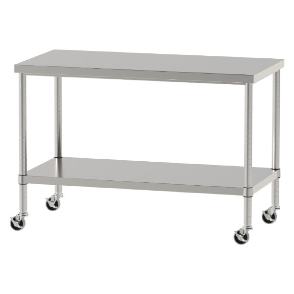 山金工業（株） ステンレスワークテーブル 移動式 H827 SUS430 棚板付きタイプ WBC ステンレステーブル（ＳＵＳ４３０）移動式 WBC-12060-U75-H827