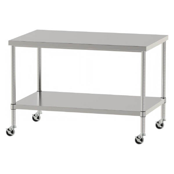 山金工業（株） ステンレスワークテーブル 移動式 H827 SUS430 棚板付きタイプ WBC ステンレステーブル（ＳＵＳ４３０）移動式 WBC-12075-U75-H827