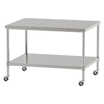 山金工業（株） ステンレスワークテーブル 移動式 H827 SUS430 棚板付きタイプ WBC ステンレステーブル（ＳＵＳ４３０）移動式 WBC-12090-U75-H827