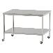 山金工業（株） ステンレスワークテーブル 移動式 H827 SUS430 棚板付きタイプ WBC ステンレステーブル（ＳＵＳ４３０）移動式 WBC-12090-U75-H827