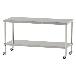 山金工業（株） ステンレスワークテーブル 移動式 H827 SUS430 棚板付きタイプ WBC ステンレステーブル（ＳＵＳ４３０）移動式 WBC-15060-U75-H827