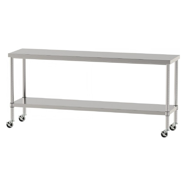 山金工業（株） ステンレスワークテーブル 移動式 H827 SUS430 棚板付きタイプ WBC ステンレステーブル（ＳＵＳ４３０）移動式 WBC-18045-U75-H827