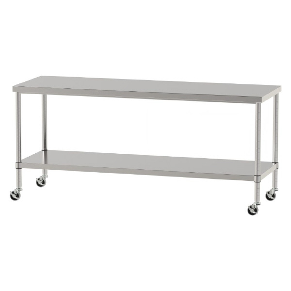 山金工業（株） ステンレスワークテーブル 移動式 H827 SUS430 棚板付きタイプ WBC ステンレステーブル（ＳＵＳ４３０）移動式 WBC-18060-U75-H827