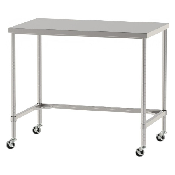 山金工業（株） ステンレスワークテーブル 移動式 H1037 SUS430 コの字タイプ WTC ステンレステーブル（ＳＵＳ４３０）移動式 WTC-12075-U75-H1037