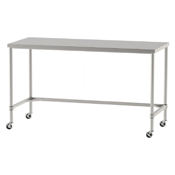 山金工業（株） ステンレスワークテーブル 移動式 H1037 SUS430 コの字タイプ WTC ステンレステーブル（ＳＵＳ４３０）移動式 WTC-18075-U75-H1037