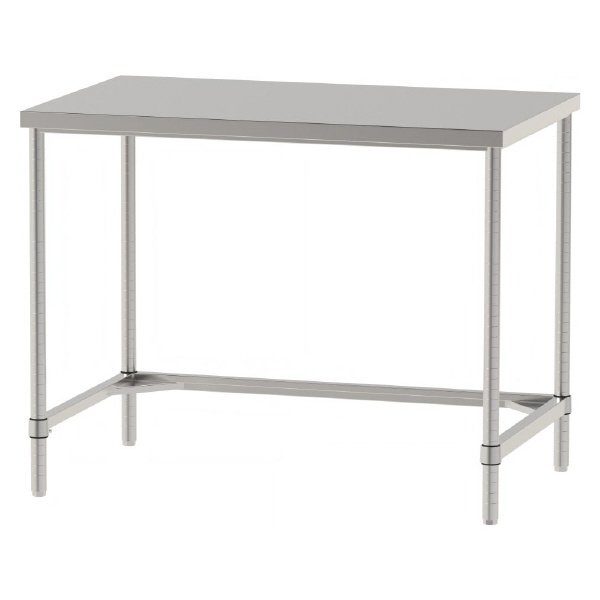 山金工業（株） ステンレスワークテーブル 固定式 H950 SUS304 コの字タイプ WTN ステンレステーブル（ＳＵＳ３０４）固定式 WTN-12075-H950