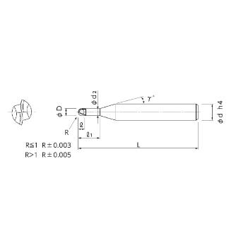日進工具（株） CBNスーパースパイラルボールエンドミル SSPB220 ＣＢＮスーパースパイラルボールエンドミル SSPB220 R0.4X3