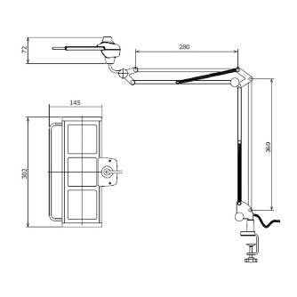 （株）カネカ OLEDデスクライト 3灯タイプ 有機ＥＬデスクライト３灯黒（白色） LEX-3130BK