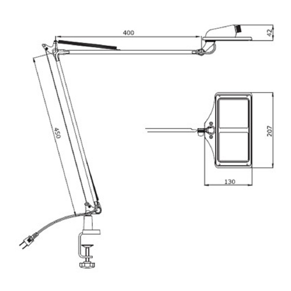（株）カネカ OLEDデスクライト 2灯タイプ 有機ＥＬデスクライト２灯黒（白色） LEX-3100BK