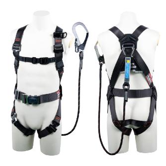 藤井電工（株） フルハーネス型墜落制止用器具セット品 コアハーネスシングルランヤード付(Gブレード) コアハーネスランヤードセット TH-502-GB99-OT-DG-M-R26-JAN-BX