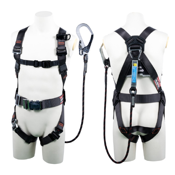 藤井電工（株） フルハーネス型墜落制止用器具セット品 コアハーネスシングルランヤード付(Gブレード) コアハーネスランヤードセット TH-502-GB99-OT-DG-M-R26-JAN-BX