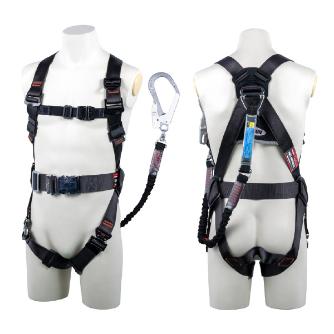 藤井電工（株） フルハーネス型墜落制止用器具セット品 コアハーネスシングルランヤード付(ノビロン) 墜落制止用器具フルハーネス型ランヤード付 TH-502-NV93SV-OT-DG-M-R23-BX