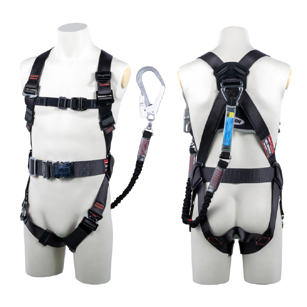 藤井電工（株） フルハーネス型墜落制止用器具セット品 コアハーネスシングルランヤード付(ノビロン) 墜落制止用器具フルハーネス型ランヤード付 TH-502-NV93SV-OT-DG-M-R23-BX