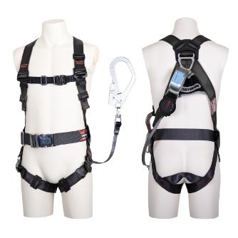 藤井電工（株） フルハーネス型墜落制止用器具セット品 コアハーネスシングルランヤード付(ワンハンドリトラ) 墜落制止用器具フルハーネス型ランヤード付 TH-502-OH93SV-OT-DG-L-R23-BX
