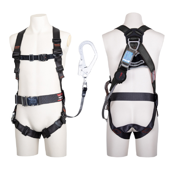 藤井電工（株） フルハーネス型墜落制止用器具セット品 コアハーネスシングルランヤード付(ワンハンドリトラ) 墜落制止用器具フルハーネス型ランヤード付 TH-502-OH93SV-OT-DG-L-R23-BX