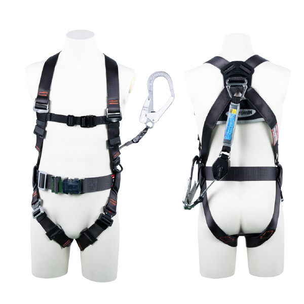 藤井電工（株） フルハーネス型墜落制止用器具セット品 コアハーネスシングルランヤード付(コルトリトラ) 墜落制止用器具フルハーネス型ランヤード付 TH-502-CR93SV-OT-DG-BK-L-R23BX
