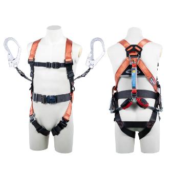 藤井電工（株） フルハーネス型墜落制止用器具セット品 コアハーネス2丁掛けランヤード付(コルトリトラ×2) 墜落制止用器具フルハーネス型ランヤード付 TH-502-2CR93SV-OT-OR-M-2R23-BX