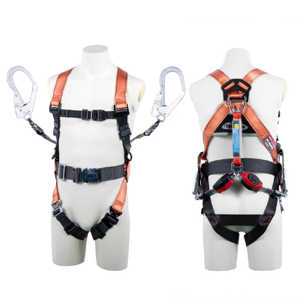 藤井電工（株） フルハーネス型墜落制止用器具セット品 コアハーネス2丁掛けランヤード付(コルトリトラ×2) 墜落制止用器具フルハーネス型ランヤード付 TH-502-2CR93SV-OT-OR-M-2R23-BX