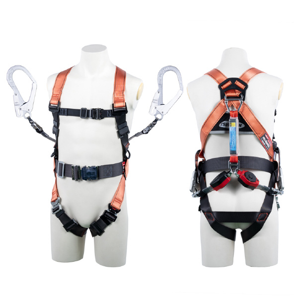 藤井電工（株） フルハーネス型墜落制止用器具セット品 コアハーネス2丁掛けランヤード付(コルトリトラ×2) 墜落制止用器具フルハーネス型ランヤード付 TH-502-2CR93SV-OT-OR-L-2R23-BX