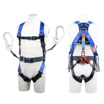 藤井電工（株） フルハーネス型墜落制止用器具セット品 コアハーネス2丁掛けランヤード付(コルトリトラ×2) 墜落制止用器具フルハーネス型ランヤード付 TH-502-2CR93SV-OT-P-M-2R23-BX