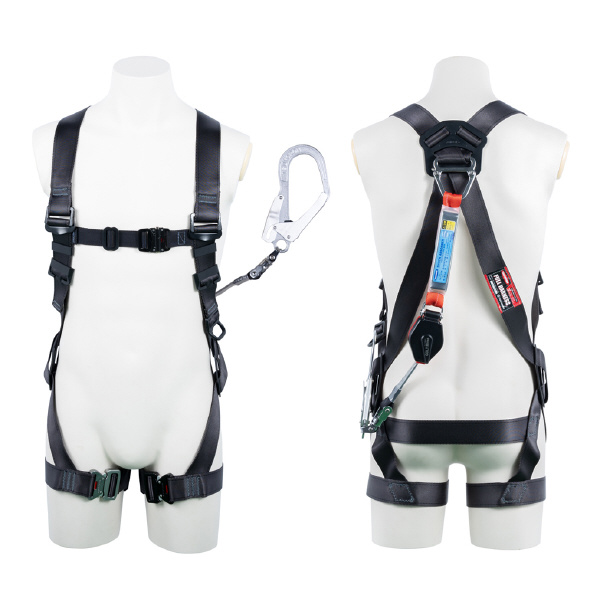 藤井電工（株） フルハーネス型墜落制止用器具セット品 黒影ハーネスシングルランヤード付(コルトリトラ) 墜落制止用器具フルハーネス型ランヤード付 TH-504-CR93SV-OT-DG-M-R23-BX