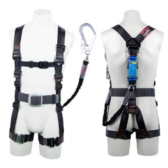 藤井電工（株） フルハーネス型墜落制止用器具セット品 飛燕ハーネスシングルランヤード付(ノビロン) 墜落制止用器具フルハーネス型ランヤード付 TH-506-NV93SV-OT-DGLL130KR23BX