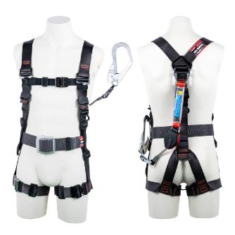 藤井電工（株） フルハーネス型墜落制止用器具セット品 飛燕ハーネスシングルランヤード付(コルトリトラ) 墜落制止用器具フルハーネス型ランヤード付 TH-506-CR93SV-OT-DG-M-R23-BX