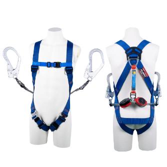 藤井電工（株） フルハーネス型墜落制止用器具セット品 ライトハーネス2丁掛けランヤード付(コルトリトラ×2) 墜落制止用器具フルハーネス型ランヤード付 TH-510-2CR93SV-OT-BL4-L-2R23BX