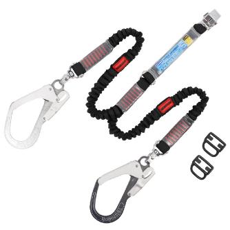 藤井電工（株） フルハーネス型用ランヤード 2丁掛け ノビロン×2 フルハーネス用ランヤード THL-2-NV93SV-33-BK-2R23-JAN-BP