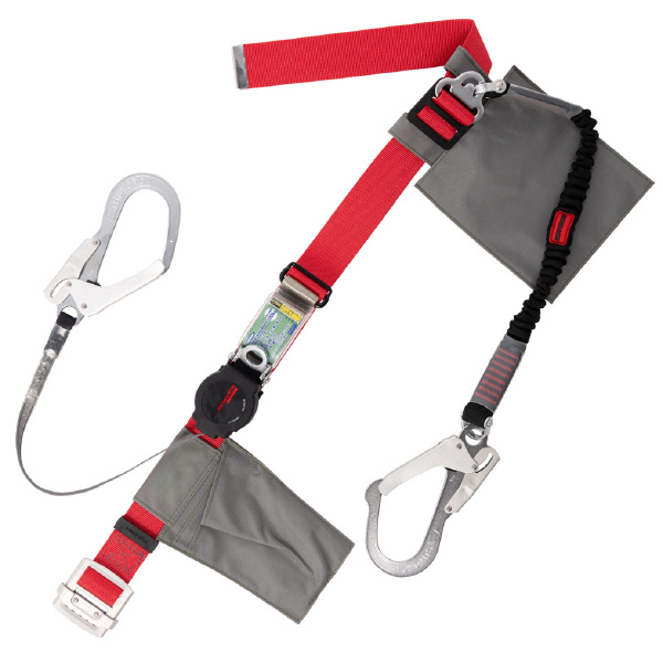 藤井電工（株） 胴ベルト型墜落制止用器具 2丁掛け ワンハンドリトラ+SRリトラ(ランヤード+補助ロープ) ワンハンドリトラ TB-ORL-2-593-NV-R-BK-L-JAN-BX