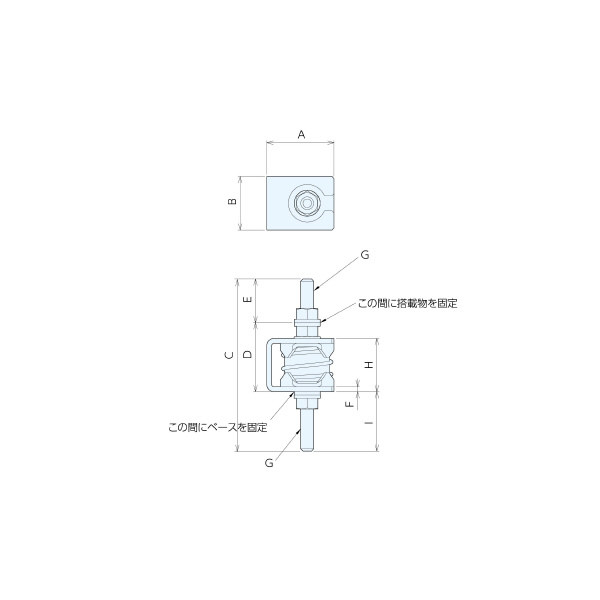 （株）ナベヤ ハイブリッドビルトイン防振マウント(軽量型) BBU ハイブリッドビルトイン防振マウント軽量型 BBU25-110V1