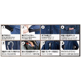 日新被服（株） YZ5362 空冷長袖ブルゾン ネイビー YZ5362-02 ＹＺ５３６２　空冷長袖ブルゾン　ネイビー YZ5362-02-6L ﾈｲﾋﾞｰ