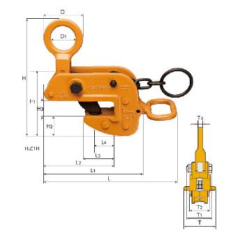 （株）スーパーツール 横吊クランプ(ロックハンドル式) HLC-H 横吊クランプ HLC2HRF