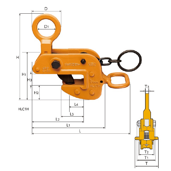 （株）スーパーツール 横吊クランプ(ロックハンドル式) HLC-H 横吊クランプ HLC2HRF