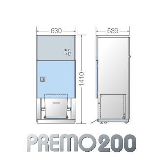 （株）エルコム 小型ゴミ圧縮機プレモ 袋詰め圧縮タイプ プレモ２００（４５／７０Ｌ袋掛けタイプ） P200SH-B70