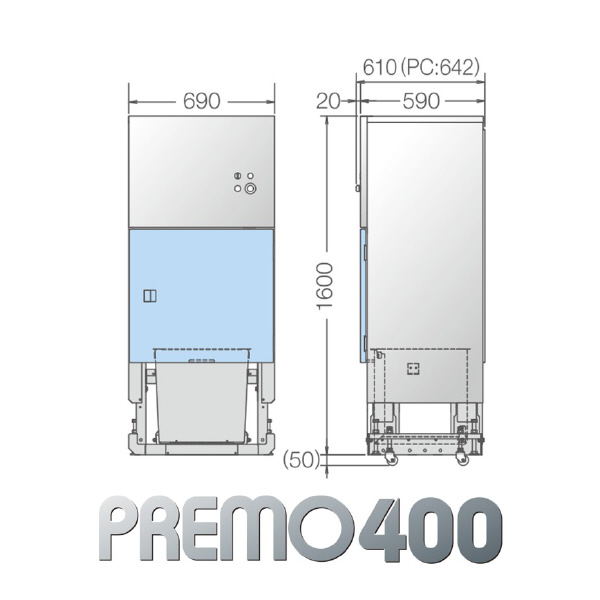 （株）エルコム 小型ゴミ圧縮機プレモ 袋詰め圧縮タイプ プレモ４００ＳＢ（９０Ｌ袋掛けタイプ） P400SB-B90
