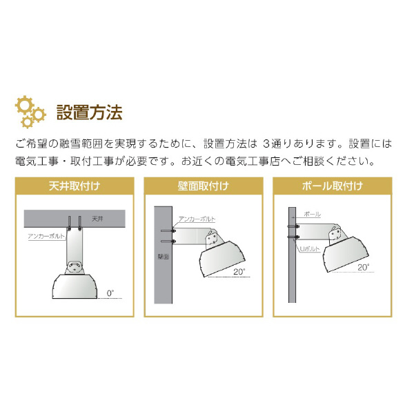（株）エルコム 遠赤外線融雪装置 解けルモ 解けルモ４灯タイプ TK-C4000
