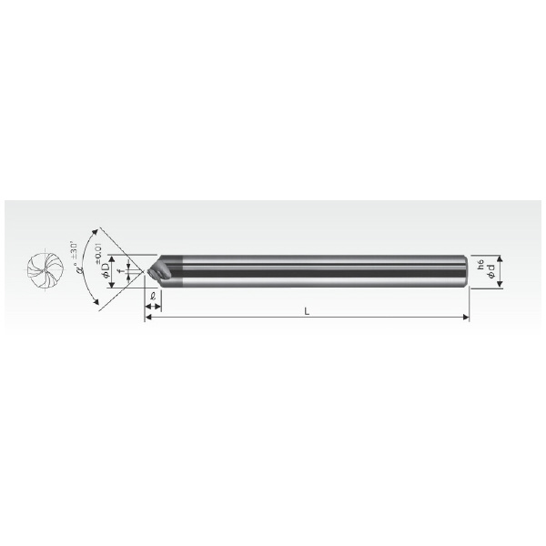 岡﨑精工（株） 超硬ロングヘリカル面取カッター HCS 超硬ロングヘリカル面取カッター HCS3L-060-090