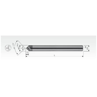 岡﨑精工（株） 超硬ロングヘリカル面取カッター HCS 超硬ロングヘリカル面取カッター HCS3L-100-090