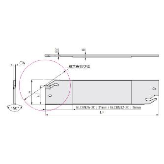 住友電気工業（株） SEC－突切りバイト GLC型ホルダ GLCBN ＳＥＣ－突切りバイト　ＧＬＣ型ホルダ GLCBN32-2C