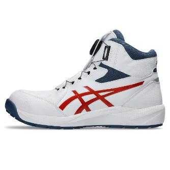 アシックスジャパン（株） 安全靴・作業靴 ウィンジョブ CP314 1273A124 ホワイト×チェリートマト ＷＩＮＪＯＢ　ＣＰ３１４　ＢＯＡ 1273A124.100 25.0 (CP314)