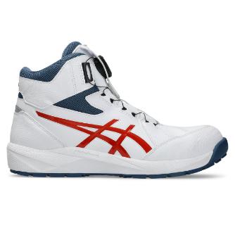 アシックスジャパン（株） 安全靴・作業靴 ウィンジョブ CP314 1273A124 ホワイト×チェリートマト ＷＩＮＪＯＢ　ＣＰ３１４　ＢＯＡ 1273A124.100 25.5 (CP314)